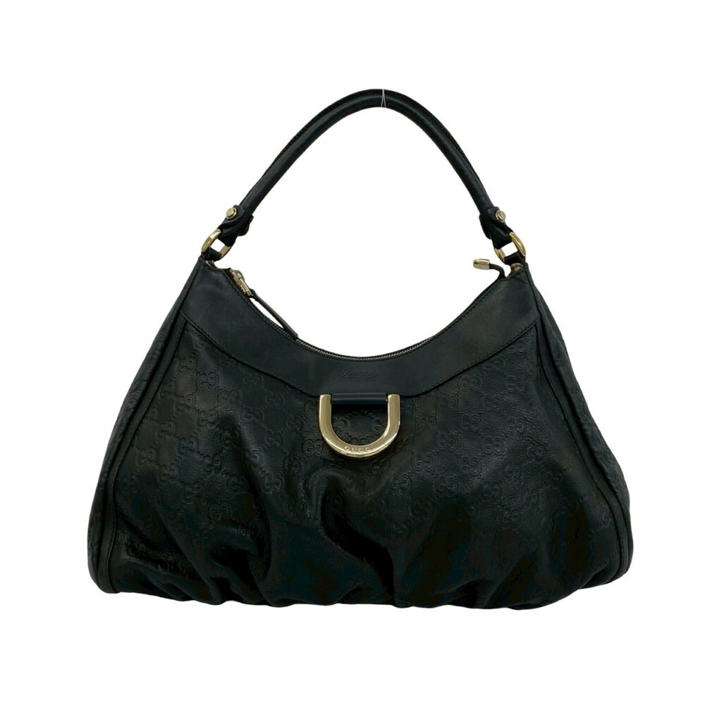 GUCCI Black Leather Shoulder Bag